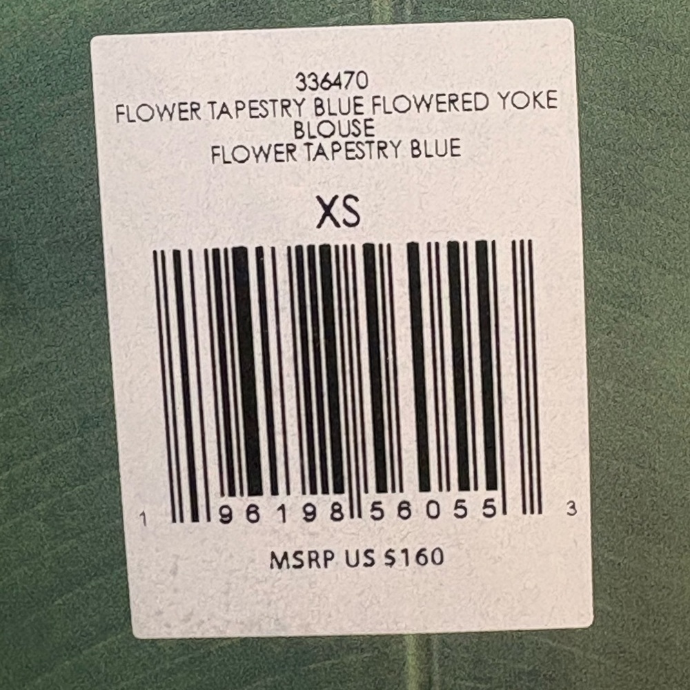 Farm Rio: Blue Flower Tapestry Yoke Blouse - Picture 6 of 6
